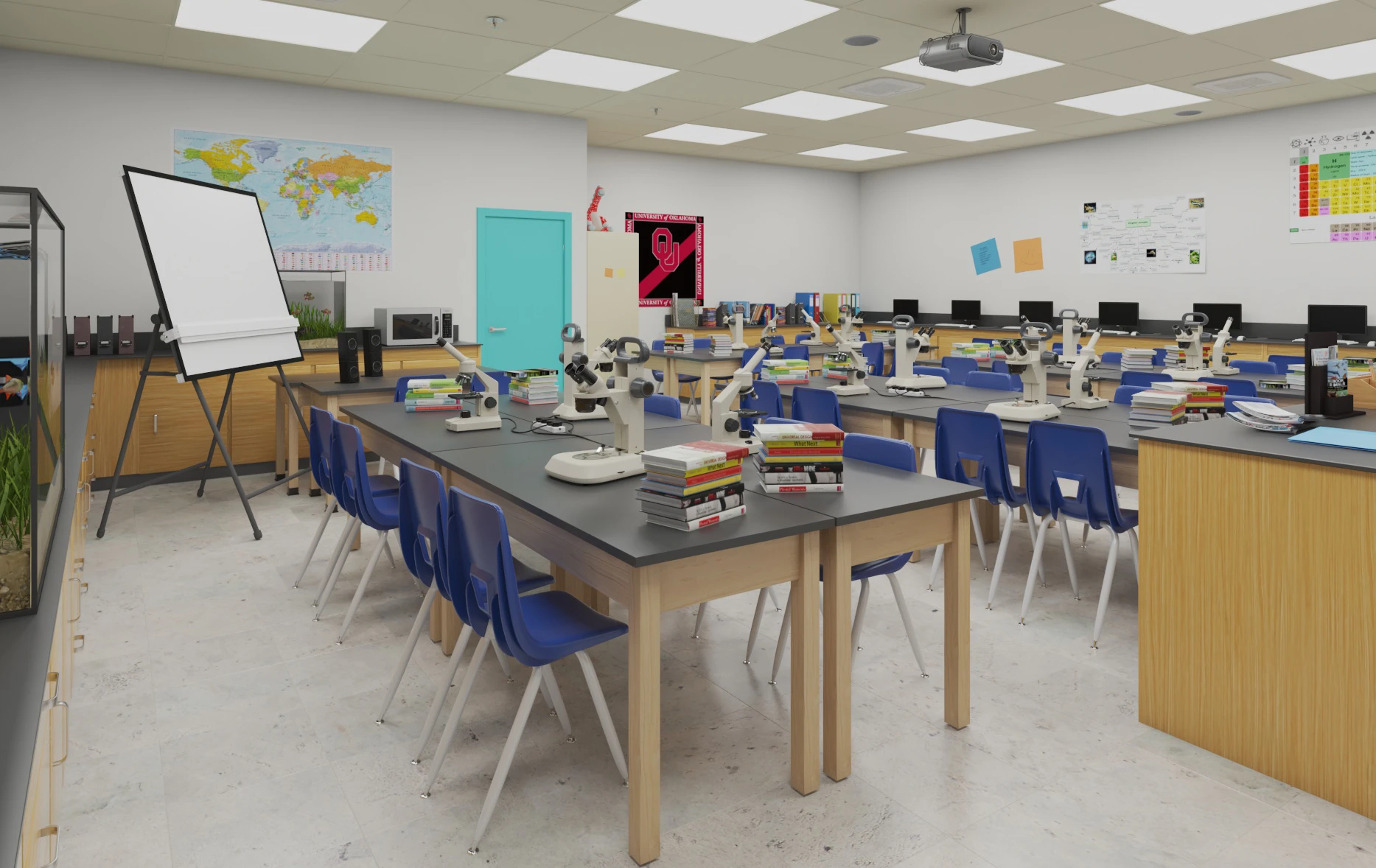 Detail School Science Laboratory Interior Architecture 3D Model_04